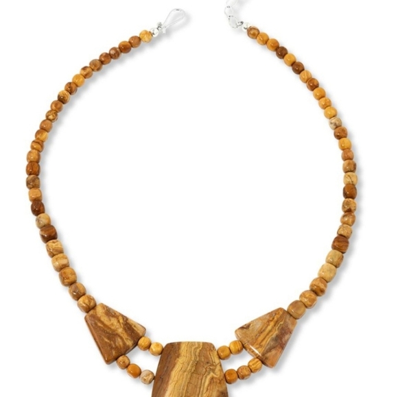 Jay King Brazilian Para River Chalcedony-in-Quartz Necklace With .925 Silver - Picture 4 of 4